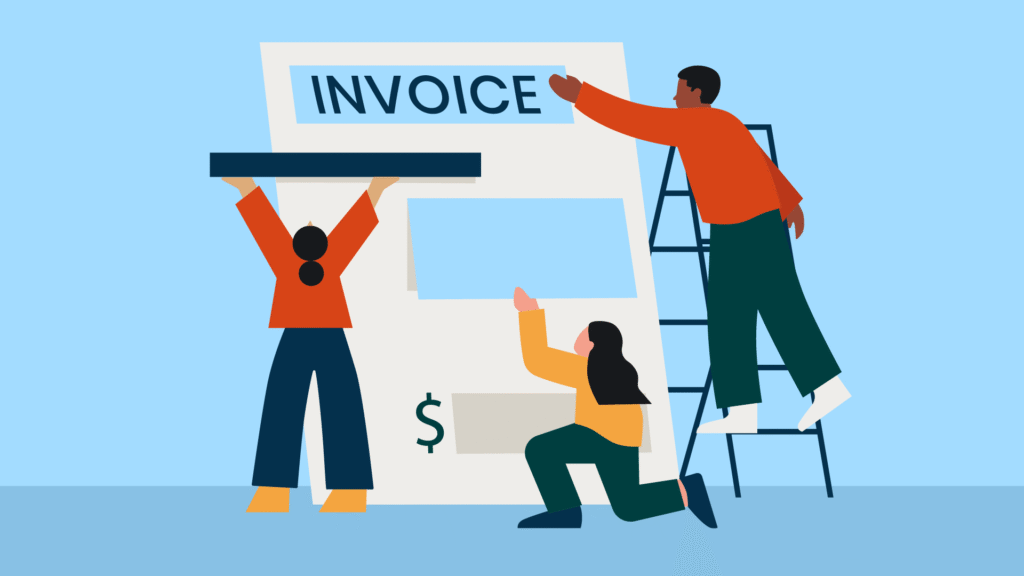 Depiction of Invoice being made
