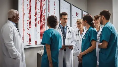 Doctor briefing his staff