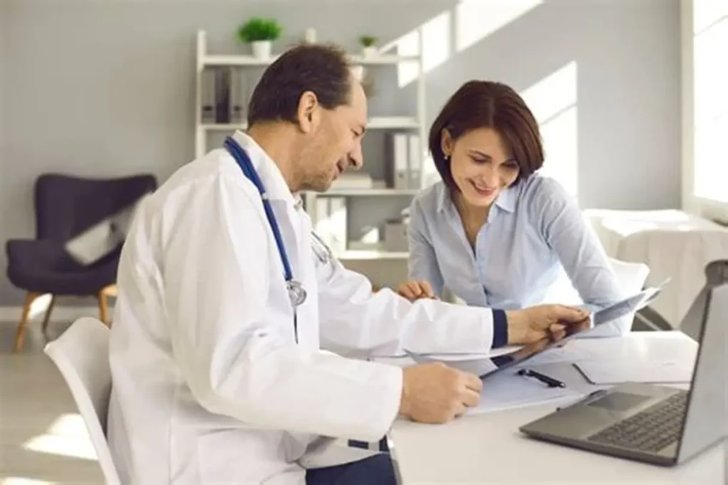 Doctor giving advice to a patient