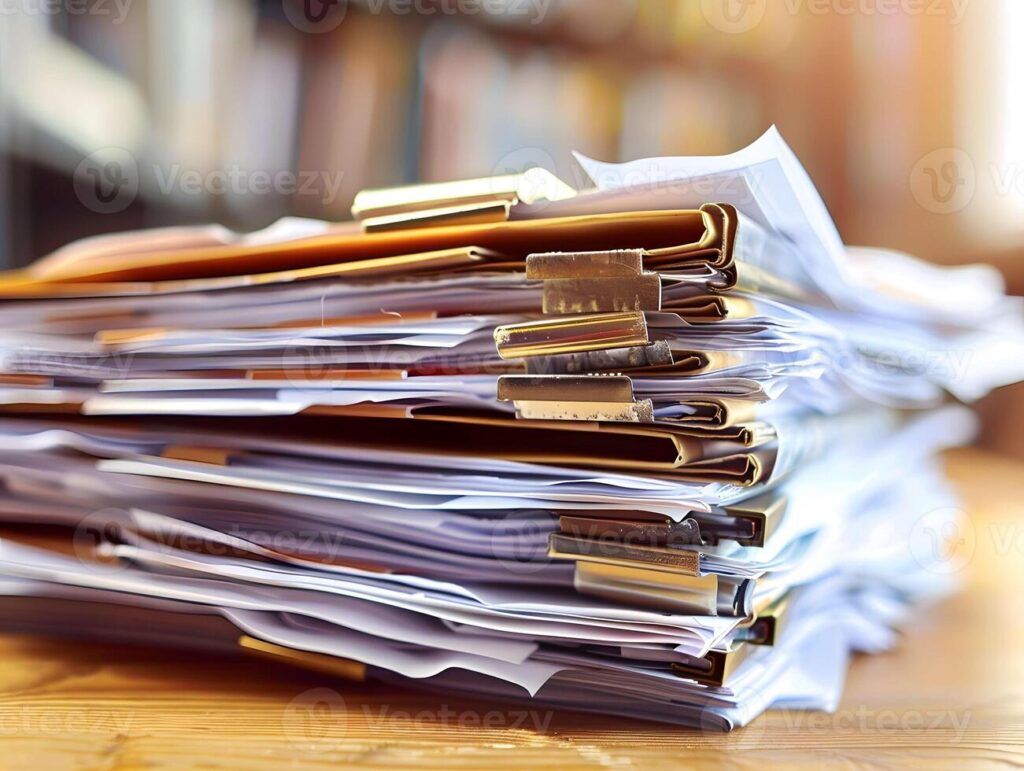 A pile of documents