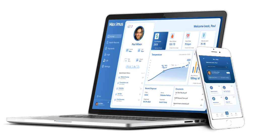 An software with customer information showing