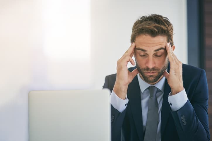 A man getting stressed due to something