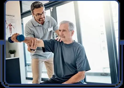 A physical therapist helping
