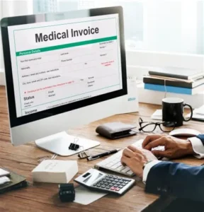Medical Invoice on screen