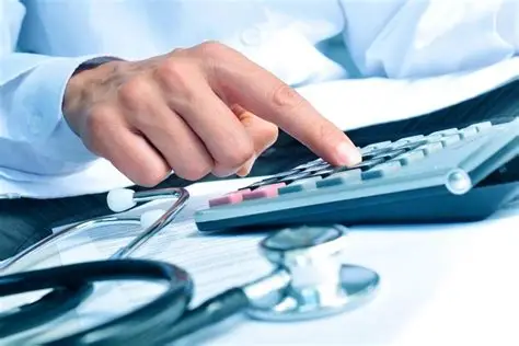 A doctor calculating