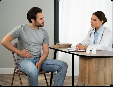 Patient consulting with doctor