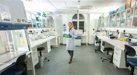 A lab assistant doing her work