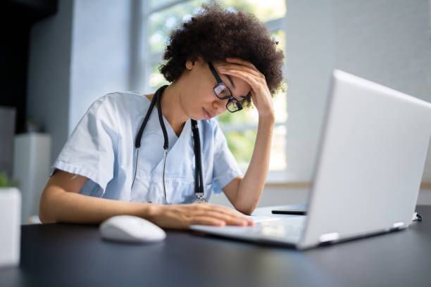 A paramedic sitting in stress